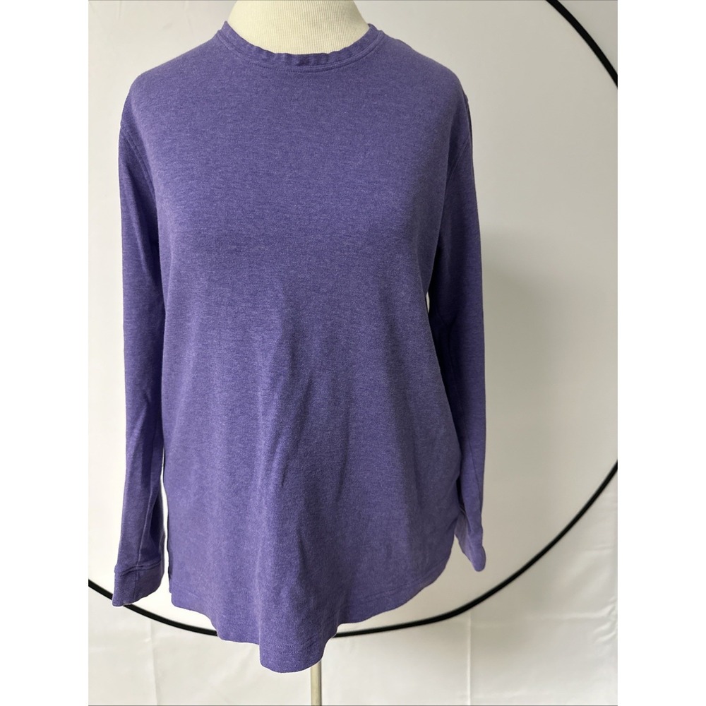 Lands' End Women's Sz. M Lavender/Purple Long Sleeve Cotton Blend T-Shirt Top